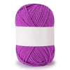 Purple soft milk cotton knitting yarn in a skein