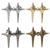 A set of four adjustable star-shaped jean buttons in silver and gold tones.