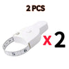 Two white telescopic body measuring tapes shown next to the text 2 PCS x2