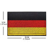 Black and red horizontal striped embroidered Germany flag patch with hook and loop backing