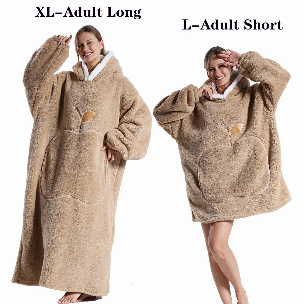 Ultra-Soft Plush Fleece Blanket Hoodie for Adults and Men