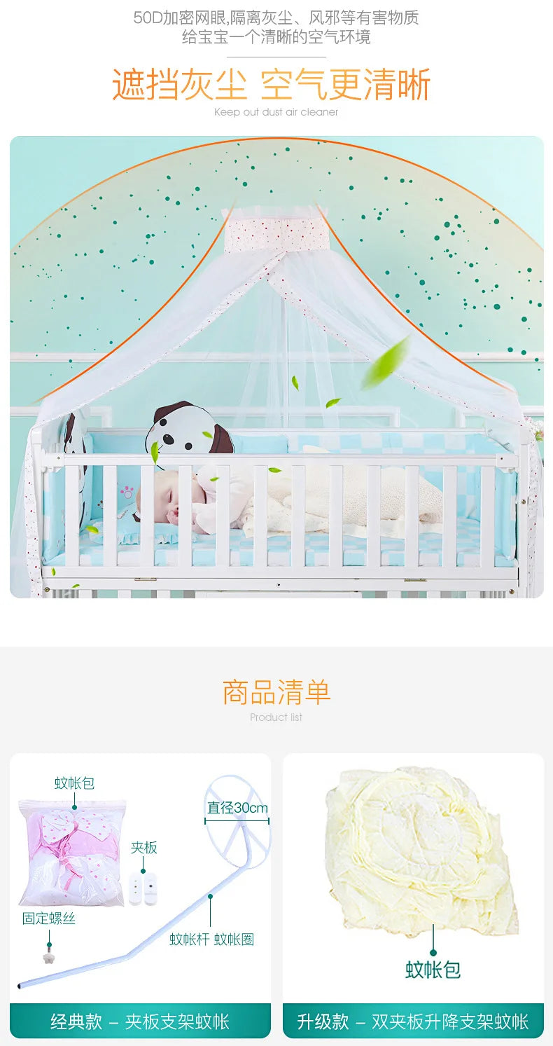 Foldable mosquito net canopy for infant cots with various mesh options