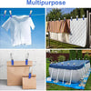 A set of heavy-duty stainless steel pool cover clips used for securing pool covers.