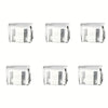 Four clear plastic invisible pants hem clips for non-slip length adjustment.