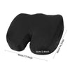 Black ergonomic U-shaped massage seat cushion with dimensions 45cm by 36cm.