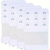 A pack of four white silicone bra strap extenders with hooks for comfort fit adjustment.