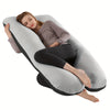 A woman lying on an ergonomic U-shape memory foam pillow for relaxation.