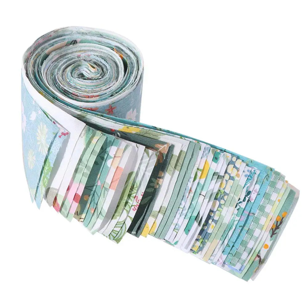 Roll of floral cotton fabric for quilting and crafting in various pastel shades