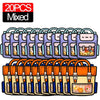 A set of 20 mixed cute cartoon birthday and party goodie bags in various colors.