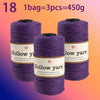 Three spools of Hollow yarn, 1 bag equals 3 pieces, totaling 450g for knitting and crochet.