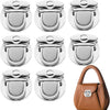 A set of gold metal twist locks for bags and cases, shown in various sizes and finishes.