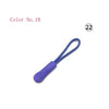 Purple replacement zipper pull for bags and apparel, labeled Color No. 19.