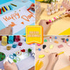 Hands crafting with a multi-purpose silicone mat featuring colorful beads and tools for a happy day project.
