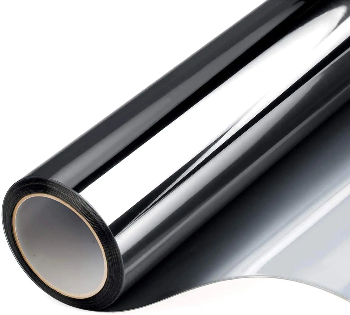Roll of black one-way privacy window film for heat and glare reduction