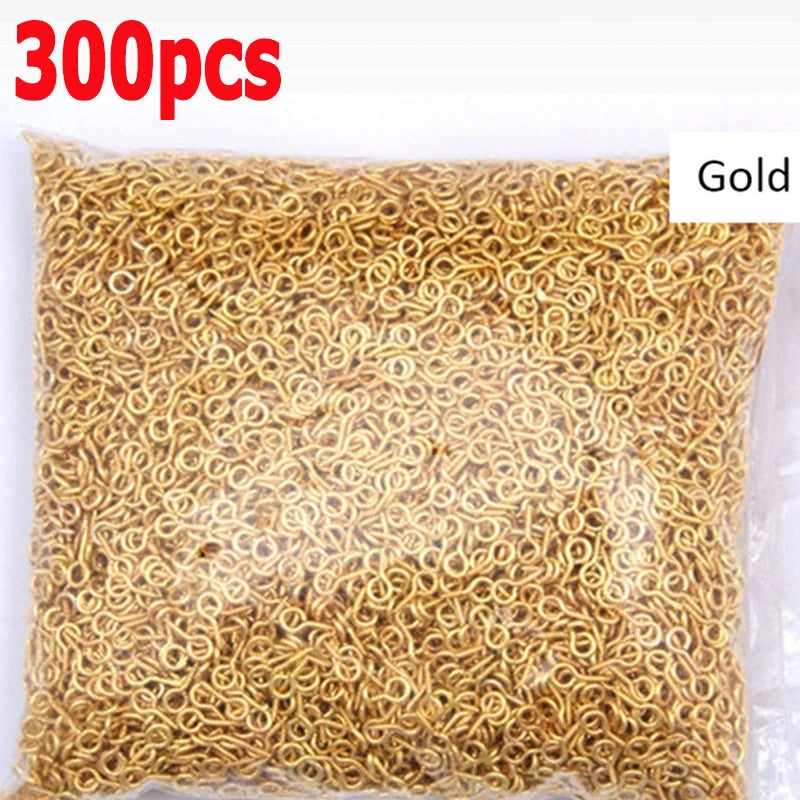 Bag of 300 gold stainless steel eye screw pins for jewelry making