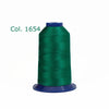 A spool of dark green embroidery thread labeled Col. 1654.