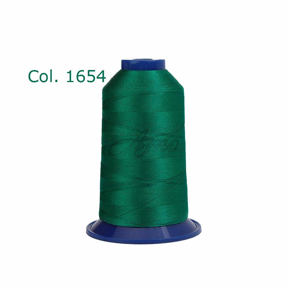 A spool of dark green embroidery thread labeled Col. 1654.
