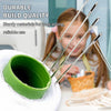 A young girl is using a precision stainless steel sewing kit to thread a green fabric, demonstrating durable build quality.
