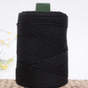 A spool of black crochet ice rope with a green cap, used for DIY crafts.