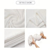 A set of white classic cartoon throw blankets shown in various folds and textures.