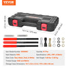A kit of multi-size thread restorers in red, black, gold, and white for machinery.