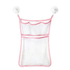 Pink mesh baby bath organizer storage bags with hanging loops