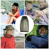 A multi-pack of adjustable mosquito protection fishing hats shown in various contexts.