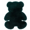 A dark green plush bear-shaped non-slip area rug.
