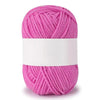 A ball of bright pink soft milk cotton knitting yarn