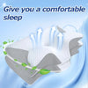 Ergonomic memory foam pillow with a cooling ice silk cover shown in a white and gray texture.