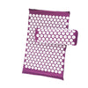 Purple acupressure relief mat and pillow set with white dots for pain and stress relief