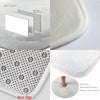 White microfiber foam cushion with a black mushroom pattern and non-slip surface