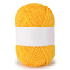 A ball of bright yellow soft milk cotton knitting yarn