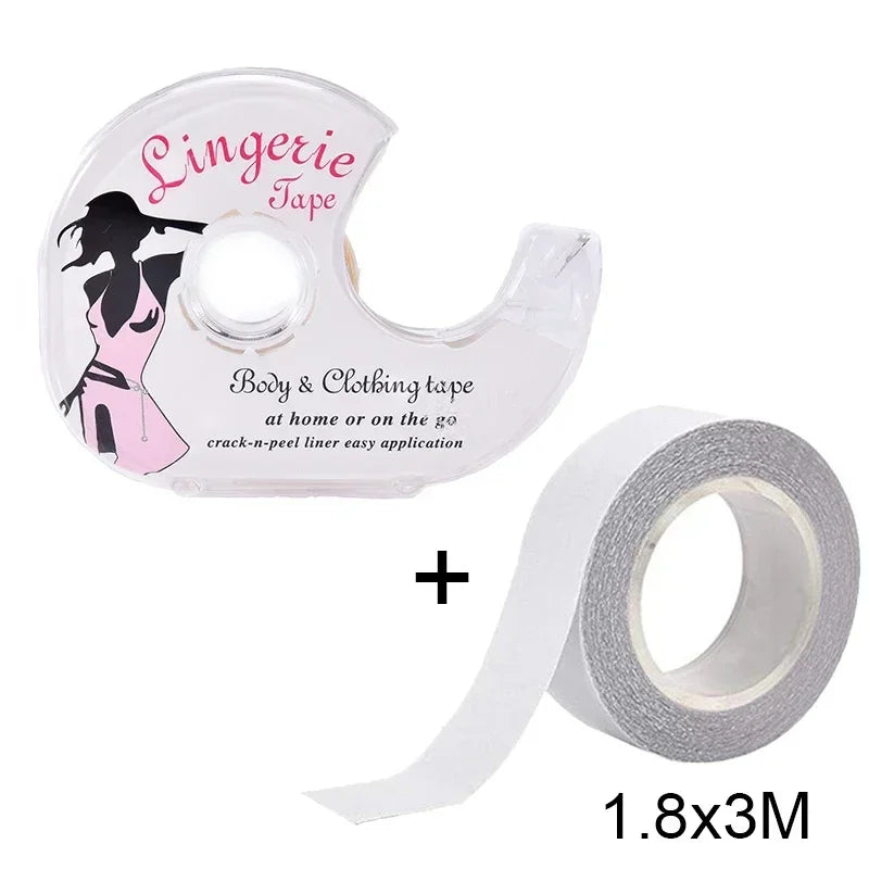 Roll of clear body and clothing tape for easy application on the go
