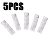 Five white adjustable elastic waist extender belts shown individually.