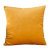 A square velvet throw pillow cover in a rich golden yellow color.