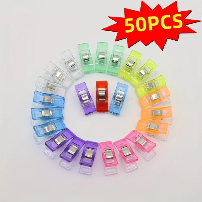 Colorful U-Shaped Sewing Clips for Fabric Edging and Crafts