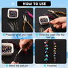 Instructions showing how to prepare, slide beads onto, bend the ball pin, and finish stainless steel ball head pins for jewel
