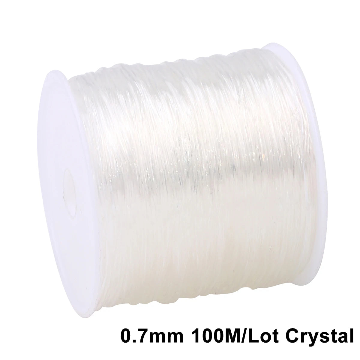 A spool of 0.7mm 100M lot crystal transparent elastic cord for jewelry making