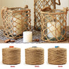 Three rolls of natural jute twine in 4mm, 5mm, and 6mm diameters for crafts and decor