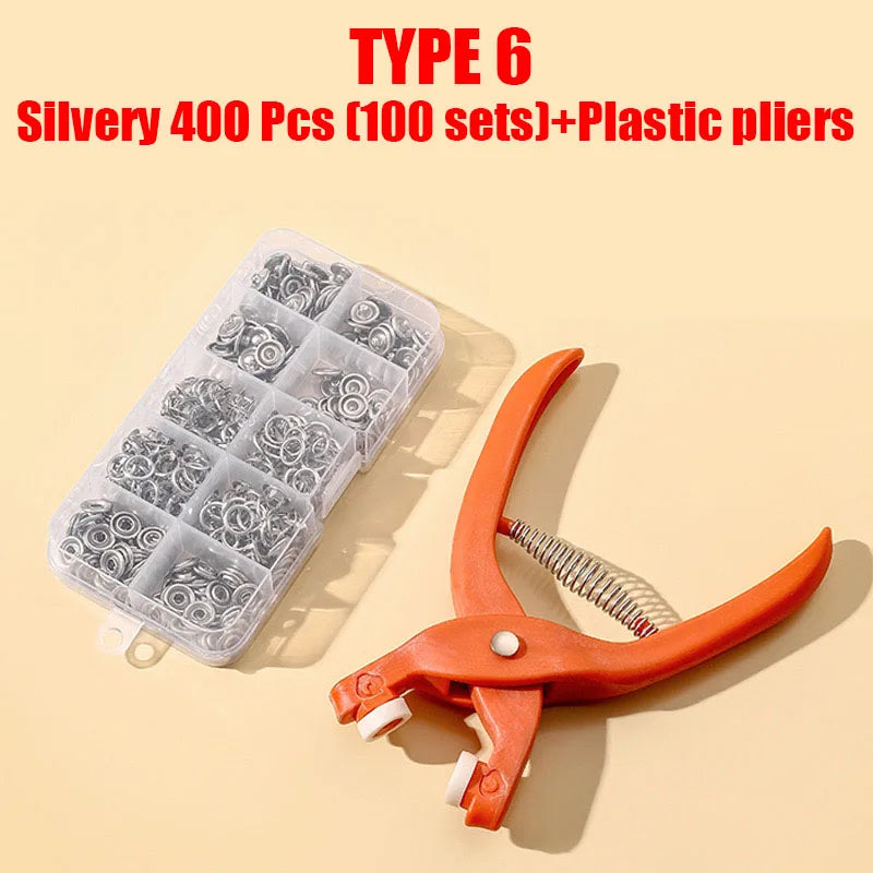 Silver Type 6 pliers and plastic pliers set with 400 pieces