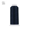 A roll of dark navy blue polyester embroidery thread labeled COL: 1844.