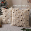 Cream textured Christmas tree plush throw pillow covers displayed on a gray fabric.