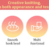 A set of aluminum plastic crochet hooks for knitting and DIY crafting shown with features like beautiful design, smooth hook 