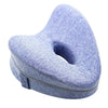 A light purple memory foam heart-shaped pillow designed for side sleepers and pregnancy support.