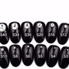 A set of black acrylic nails featuring crystal AB flatback rhinestones for crafts and decor.