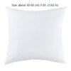 A square white cotton-filled decorative throw pillow insert.