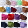 A collection of various colored threads including white, coffee, pink, green, orange, gold, blue, red, silver, brown, and pur