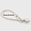 A white beaded tieback with a gold-toned ball closure, measuring 53cm/20.9inch.