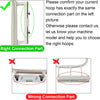 Instructions for confirming the correct connection part on a metal magnetic embroidery hoop kit.